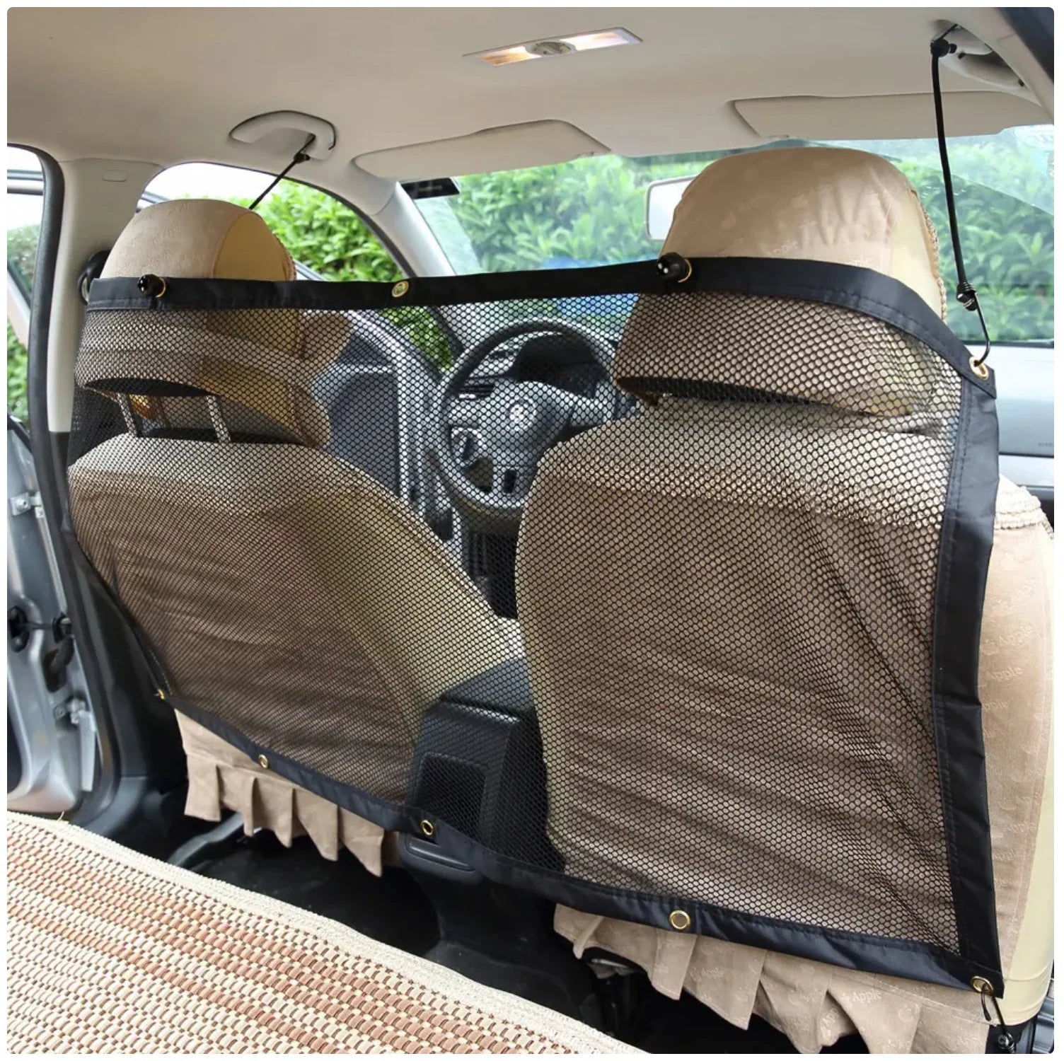 Dog Car Barrier Mesh – Adjustable Pet Safety Gate for Cars, SUVs & Trucks
