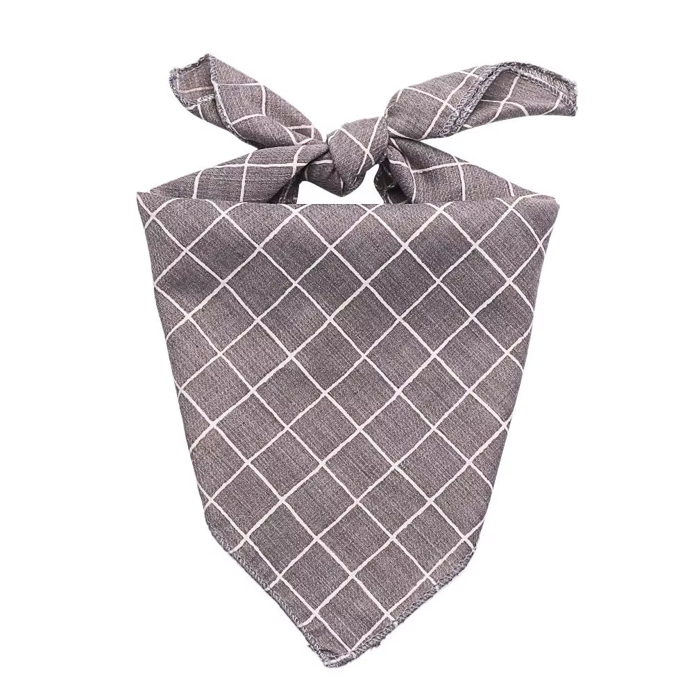 Plaid & Polka Dot Pet Bandana – Soft Cotton Dog Scarf & Bowtie Bib for Dogs and Cats