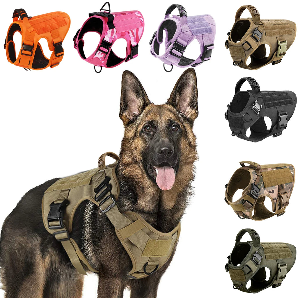Military Tactical Dog Harness – Heavy Duty Training Vest for Large Dogs