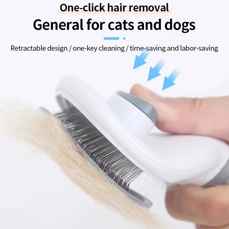 Premium Stainless Steel Pet Grooming Brush and Comb for Cats and Dogs - Ideal for Long Hair Care and Maintenance