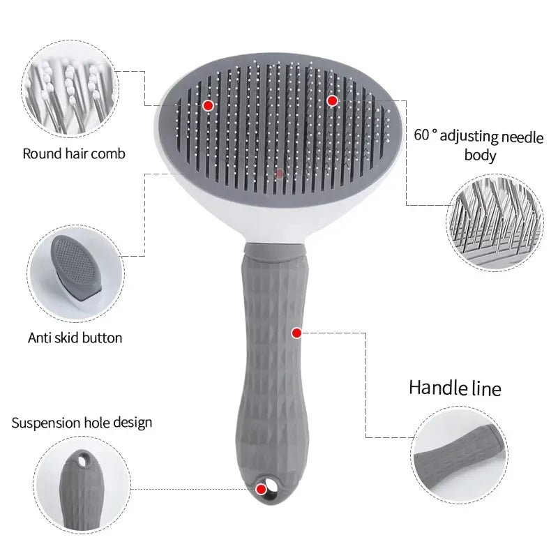 Premium Stainless Steel Pet Grooming Brush and Comb for Cats and Dogs - Ideal for Long Hair Care and Maintenance