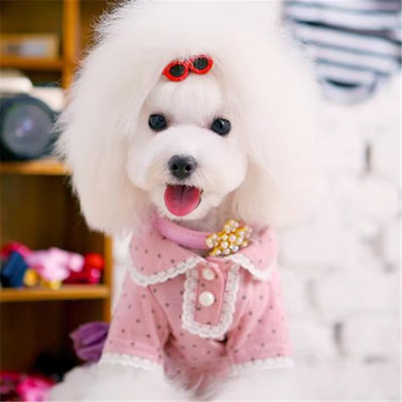 Heart-Shaped Pet Sunglasses Hair Clip – Cute Bow Hair Accessory for Dogs & Cats