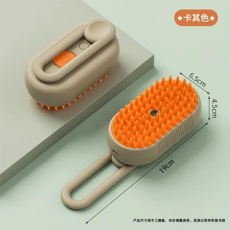 3-in-1 Electric Pet Grooming Tool with Steam Brush and Sprayer for Massage and Shedding Relief