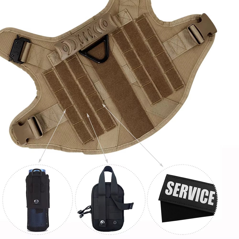 Military Tactical Dog Harness – Heavy Duty Training Vest for Large Dogs