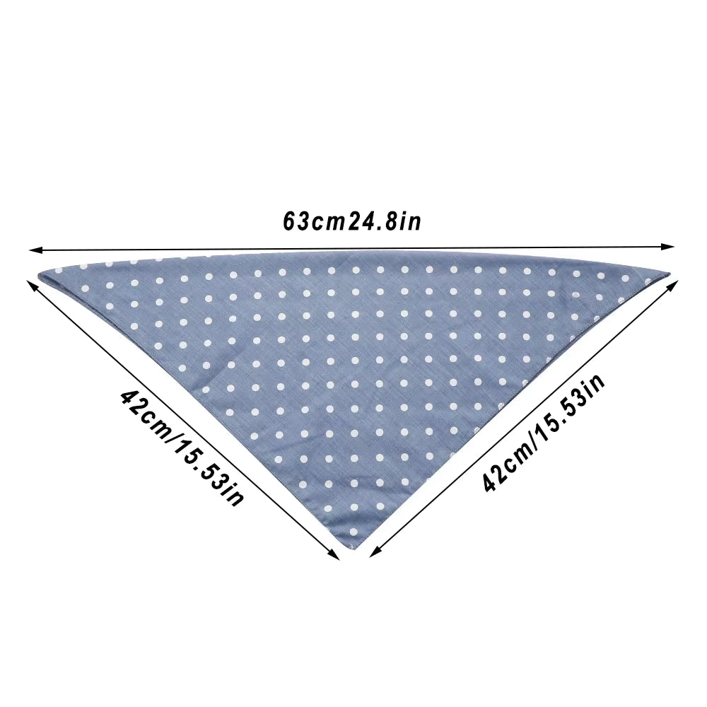 Plaid & Polka Dot Pet Bandana – Soft Cotton Dog Scarf & Bowtie Bib for Dogs and Cats